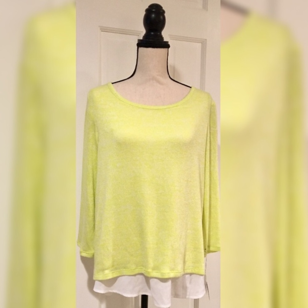 Liz Claiborne Citrus Squeeze Long Sleeve Top